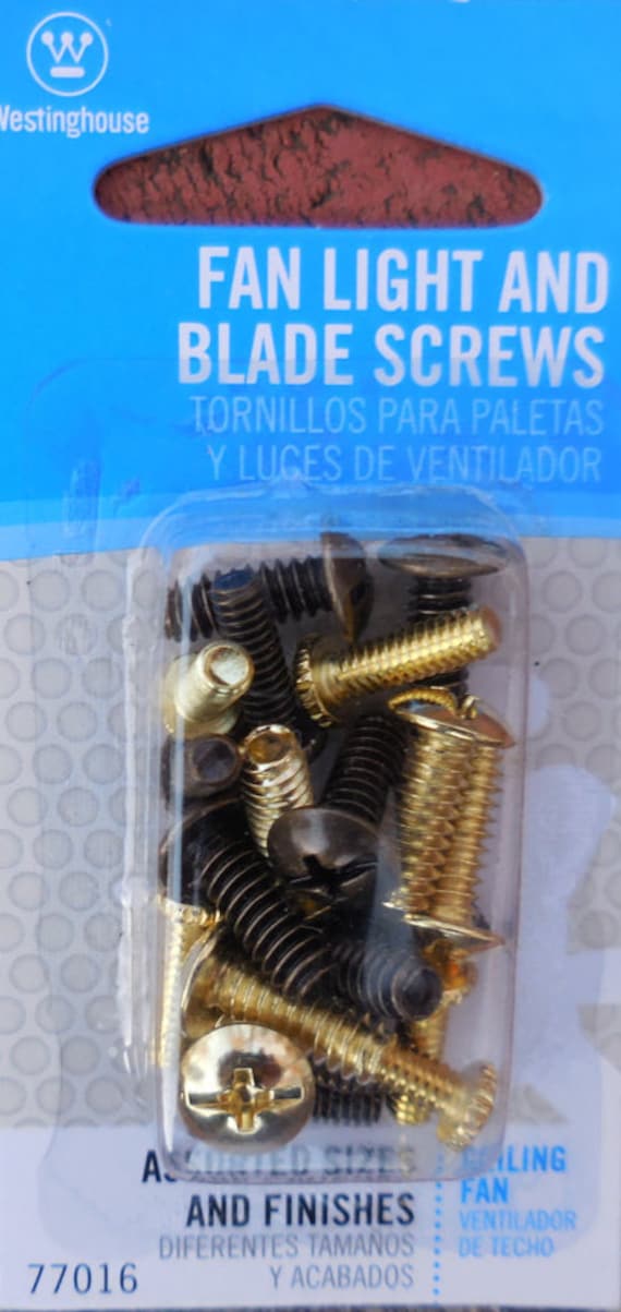Fan Light And Blade Screws Westinghouse Assorted Sizes And Finishes Brass And Antique Brass 77016 1b3b