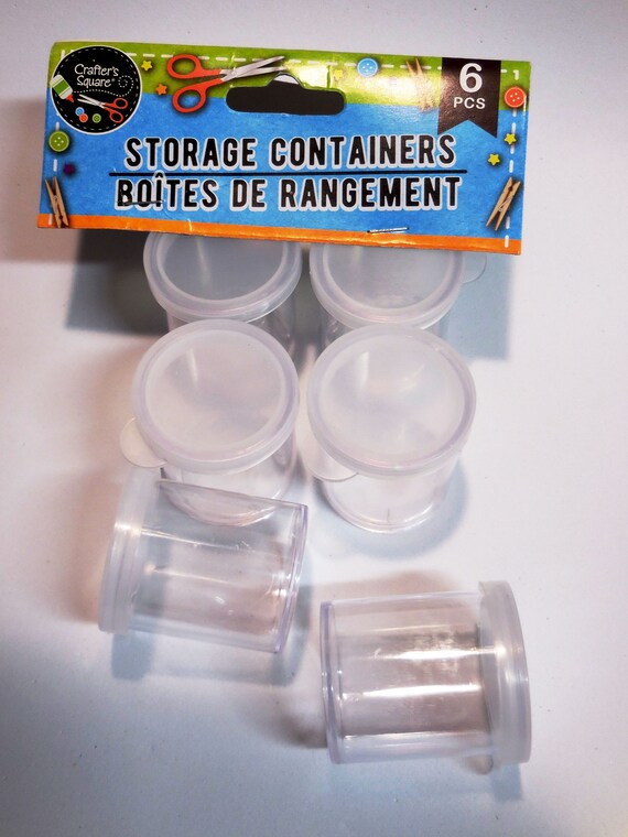 Small Round Plastic Storage Container Storing Beads Stickers Glitter And Other Craft Items Snap On Lid 11b6c