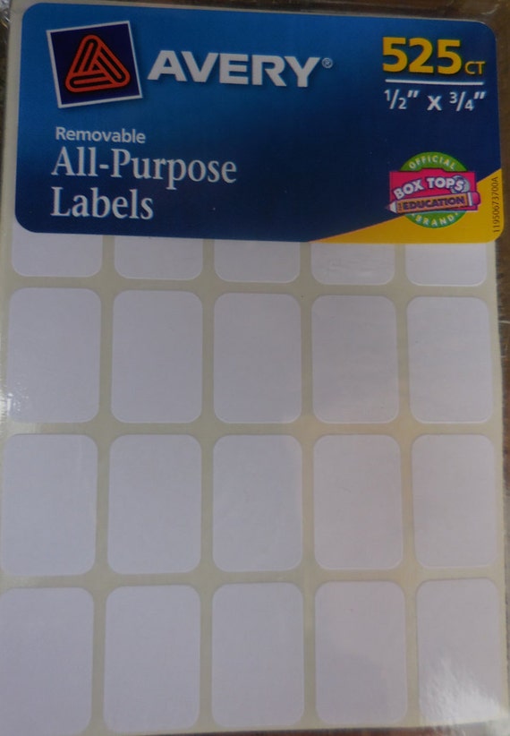 Avery All Purpose Labels 1 2 X 3 4 Removable Etsy Avery All Purpose Labels 1 2 X 3 4 Removable Etsy