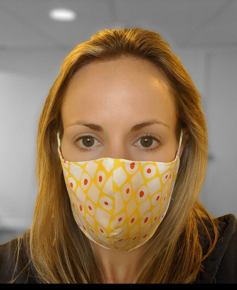 Fitted Cotton Fabric Face Mask With Nose Wire Etsy