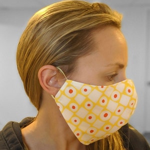 Fitted Cotton Fabric Face Mask W/ Nose Wire