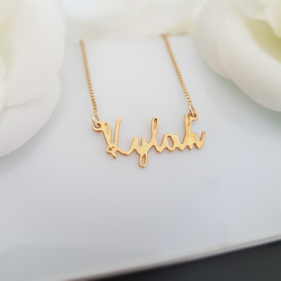 Custom Made Dainty Name Necklace Tiny Pendant Baby