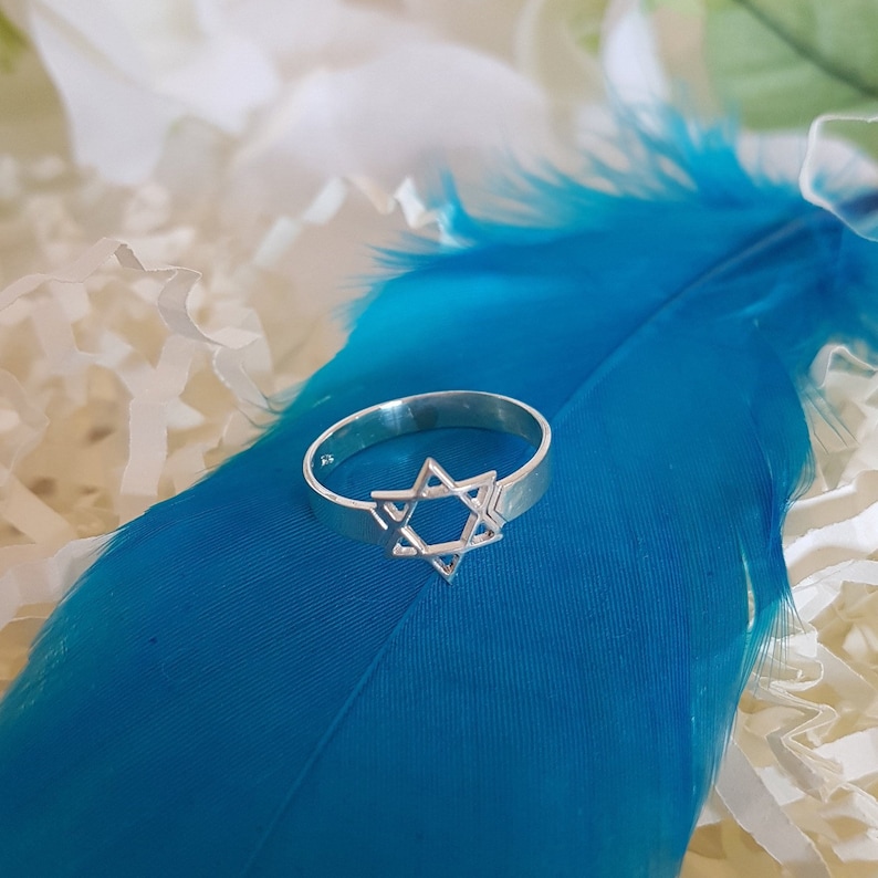 STAR OF DAVID RING sterling silver stackable ring Judaica