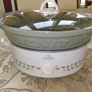 rival, Kitchen, Rival Crockpot 5quart Decorative Stoneware Embossed Slow  Cook Green Olive