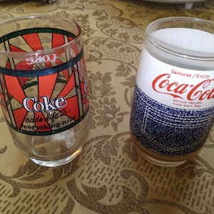 Vintage Pair Coca Cola  Canada Glasses Vintage 1980s