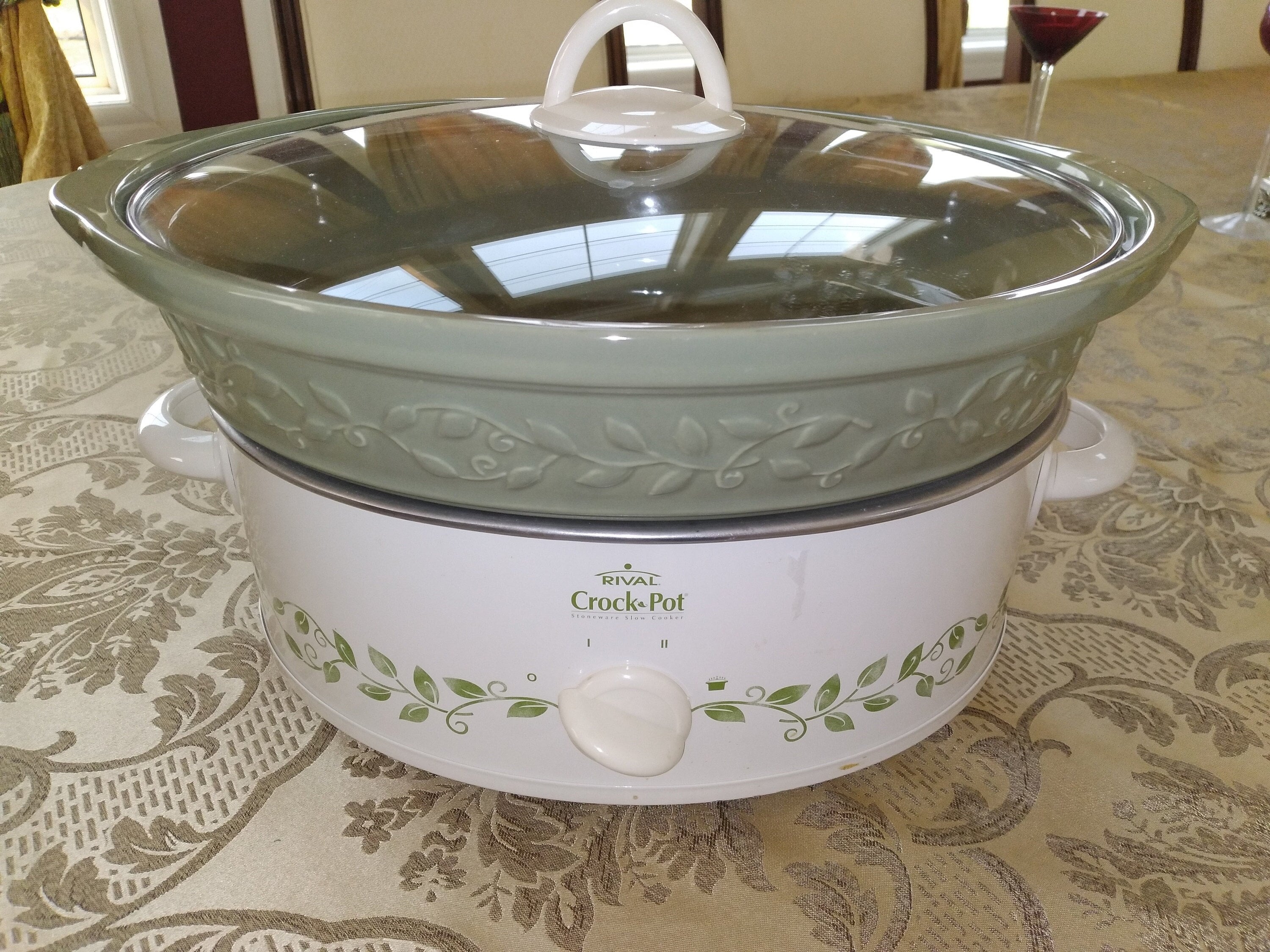 Vintage Rival Crock Pot Slow Cooker 3.5 Quart Stoneware Green