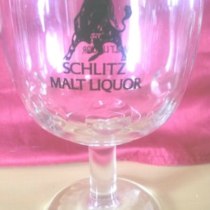 SCHLITZ MALT LIQUOR Whisky Beer Stemmed Glass Mug