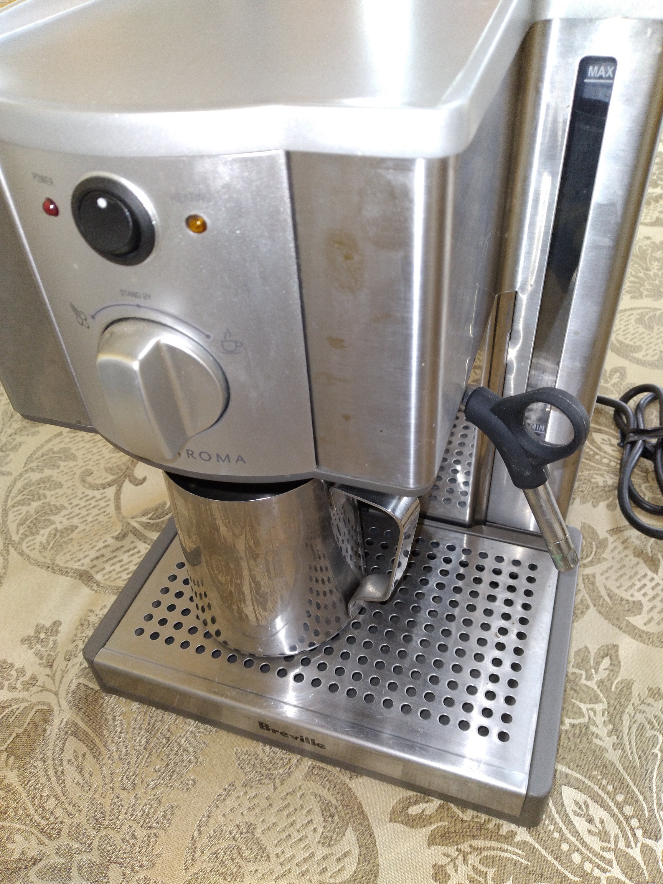 Breville Cafe Roma Espresso Machine Brushed Stainless Steel Coffee