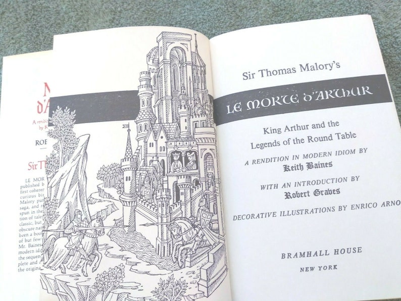 Le Morte D'Arthur, Sir Thomas Malory , Bramhall House ,1962 HARDCOVER,DUSTJACKET image 4