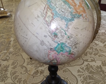 World Time Desk Top World Globe With Wood Stand