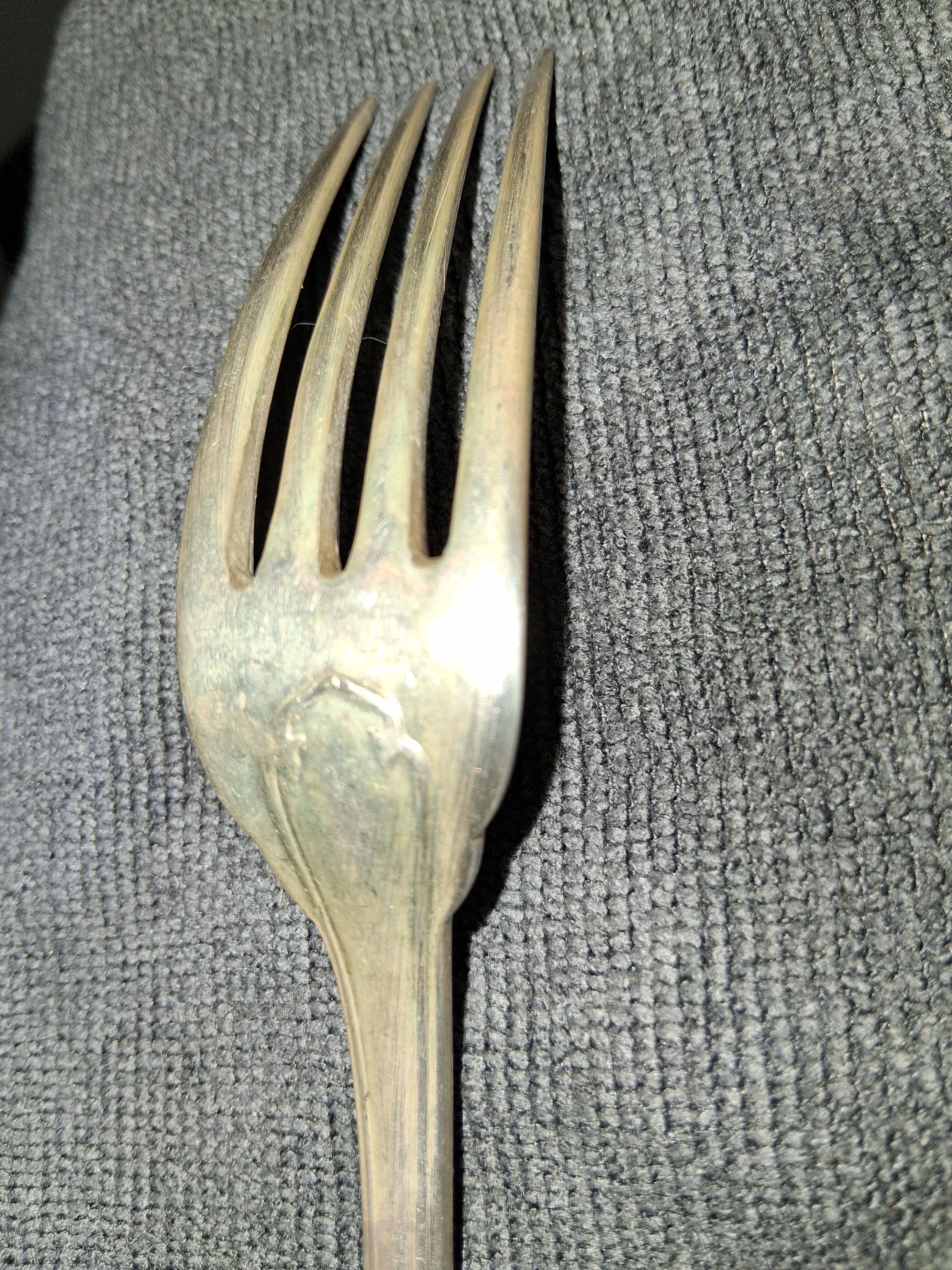 Christofle 5 Table Dinner Forks Japanese Pattern Silver Plate