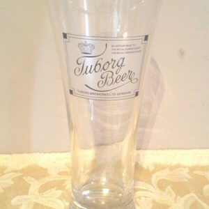Vintage TUBORG BEER LAGER Glass Denmark