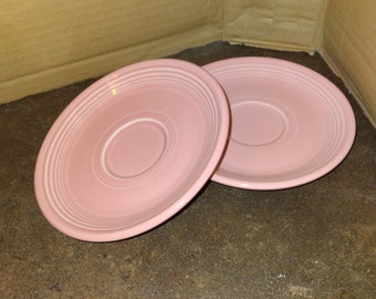 Pair of Fiestaware Pink Saucers No Chips or Cracks