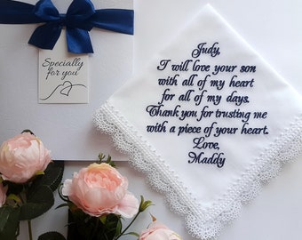 mother in law gift mother of the groom gift from bride mother of the groom handkerchief