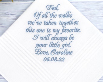 Father of the Bride Gift from Daughter, for My Dad on Wedding Day Handkerchief