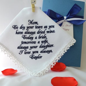 Personalized Handkerchief Wedding for Mother of the Bride