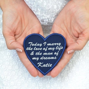 Groom Tie Patch, Wedding Future Husband Gift, Embroidered Custom Label Fiance from Bride
