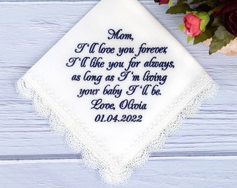 mother of the bride wedding handkerchief