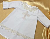Chemise de baptême pour filleul baptême baptême coton Chemise bébé baptême robe de baptême bébés tenue baptême tenue tenue de baptême filles