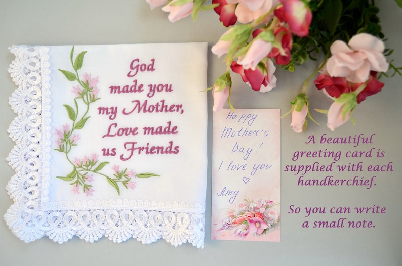 Happy Mothers day gift Mom from daughter Mother/'s day hankie from son Mothers day gift ideas Mom handkerchief Mum gifts