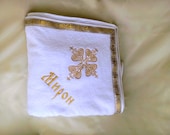Christening towel, Personalized Embroidered Blanket, Christening blanket , Vintage Baby Blanket