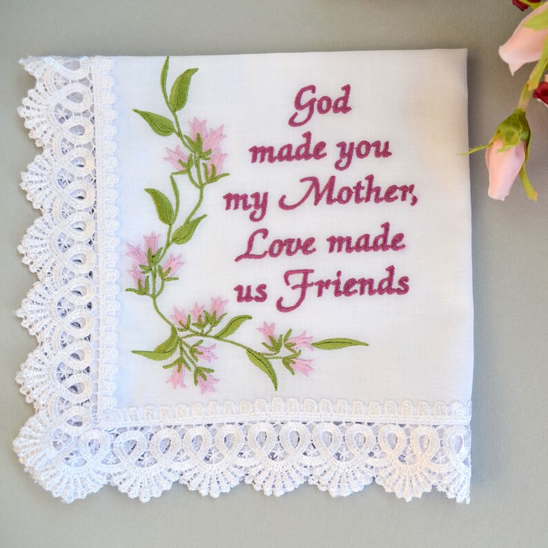 Happy Mothers day gift Mom from daughter Mother/'s day hankie from son Mothers day gift ideas Mom handkerchief Mum gifts