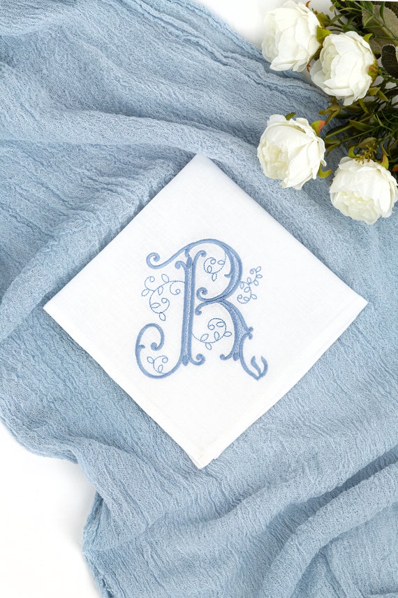 Ladies monogrammed handkerchiefs deals