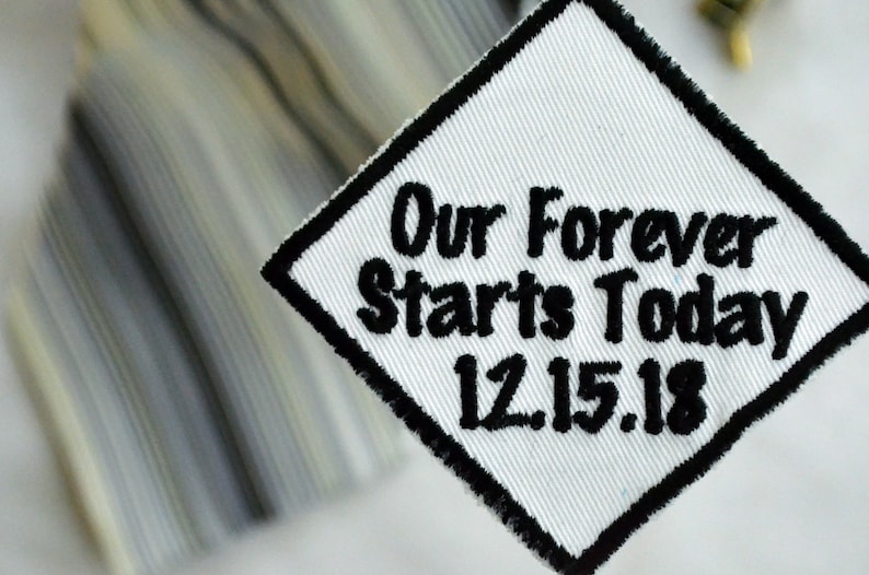 Personalised,Our forever starts today Wedding tie patch,Grooms tie patch