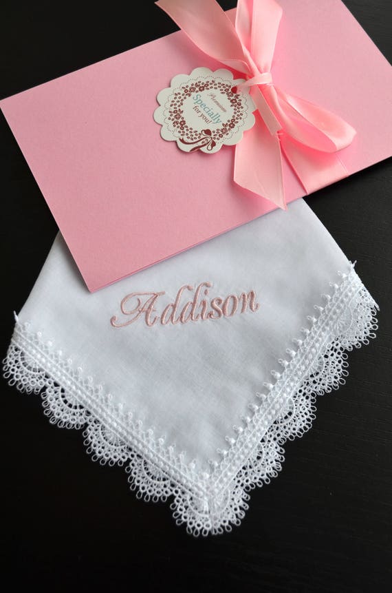 Flower girl handkerchief, Galentines day handkerchief, Made of honor gift, bridesmaid thank you, best friend gift for sister birthday gift