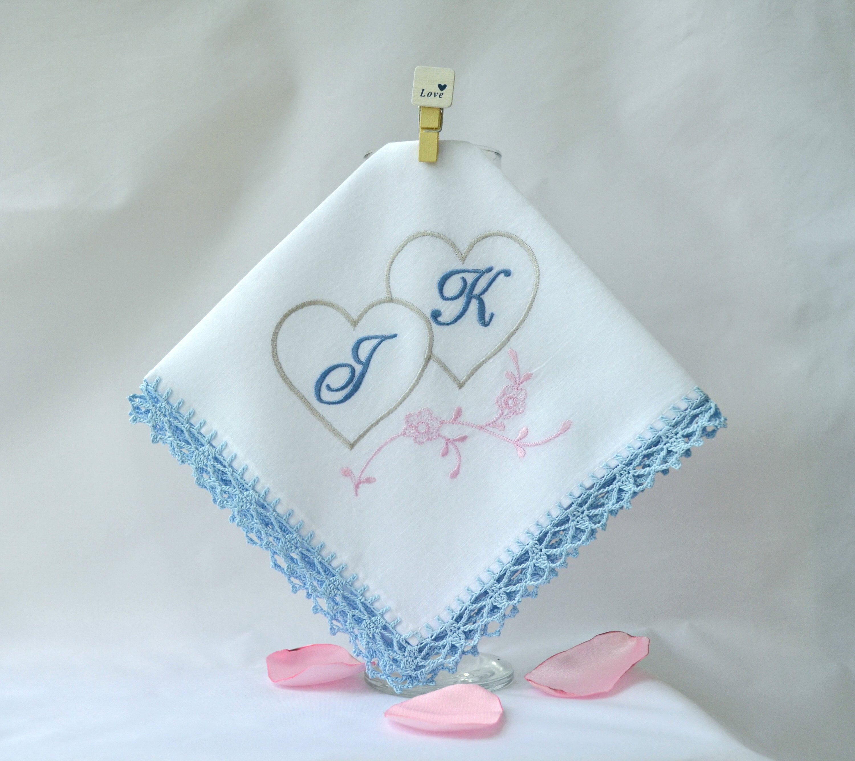 Something blue for bride Wedding gift for couple Monogrammed | Etsy