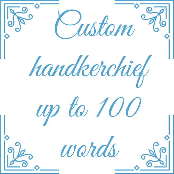 Custom embroidery handkerchief with your own customization, Dad handkerchief, Mom wedding hankerchief, Birthday personalized parents hankie