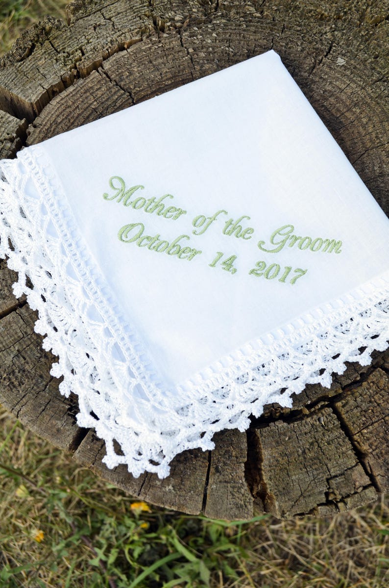 Wedding Hankerchief set Wedding keepsake Wedding gift for mother of the bride mother of the groom gifts idea bridal gift groom gift from son image 4