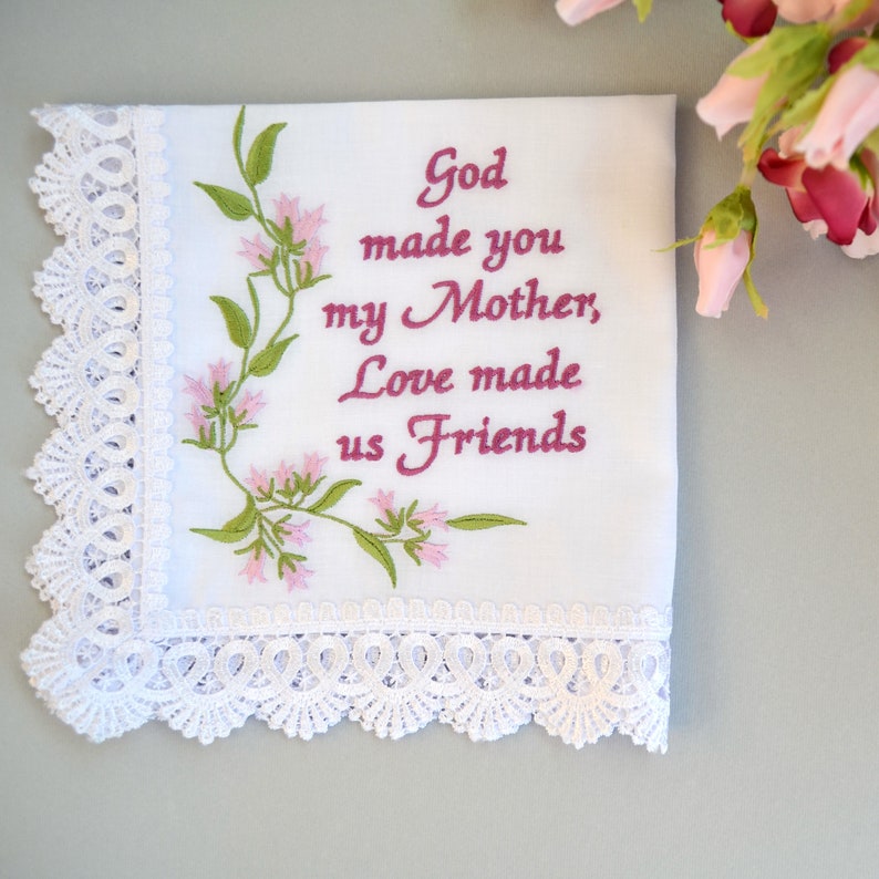 Happy Mothers day gift Mom from daughter Mother/'s day hankie from son Mothers day gift ideas Mom handkerchief Mum gifts