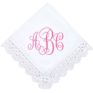 Monogram cotton hankerchief Personalized Custom Embroidered Hankerchief Monogrammed Hanky Initial Handkerchief Customizable Hankie immagine 6