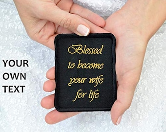 Groom tie patch Fiance gift for him Wedding tie patch Future husband gift Embroidered suit label Groom gifts from the bride Engagement gift