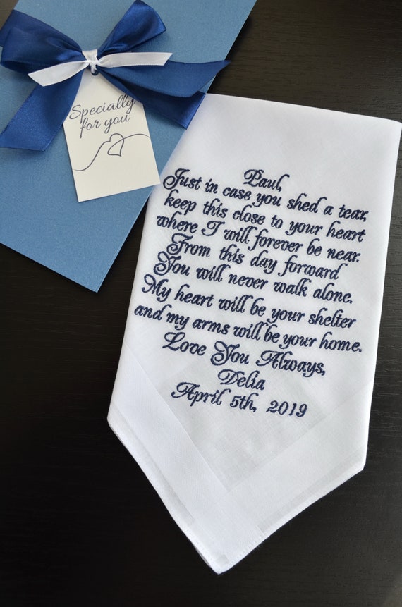 Groom Gifts From Bride Grooms Gift Handkerchief Wedding Gift Etsy