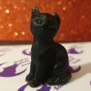 Mini Black Cat Soap Set (Pack of 3) | Handmade Vegan Soap | Cat Lover Gift | Halloween Gift | Stocking Filler | Party Favours