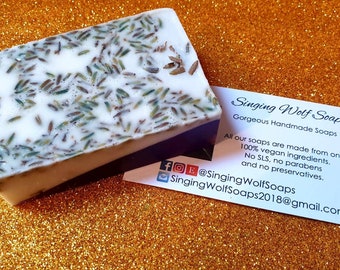 Handmade Lavender Soap with Lavender Buds,Floral Soap,Pamper Gifts,Vegan, Birthday Gifts,Christmas stocking fillers,Soap Favours