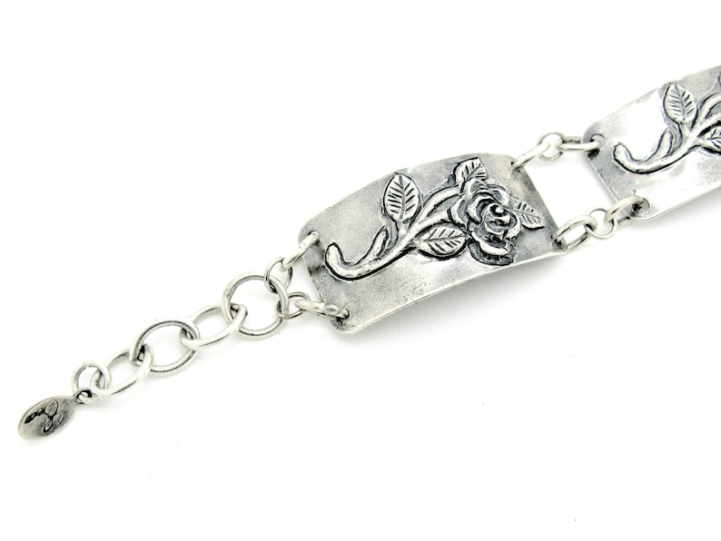 roses sterling silver unique jewelry Silver flower Bracelet Silver bracelet link bracelet mothers day botanical jewelry floral