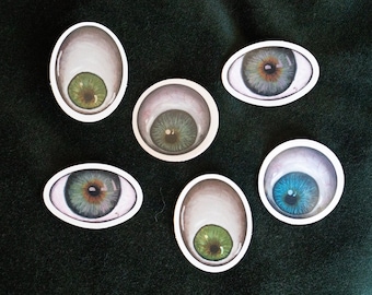 Spooky Eyeball Stickers, Holographic Vinyl Decal Art, Halloween Laptop Sticker, Water Bottle Sticker