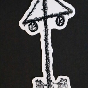 Midsommar Maypole Sticker, Ink Style Decal, Midsummer Dance, Laptop ...