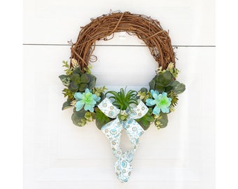 Faux Succulent Front Door Wreath Year Round Everyday - Etsy