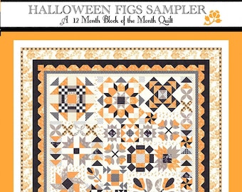 Halloween Figs Sampler BOM Quilt Pattern by Joanna Figueroa for Fig Tree Quilts
