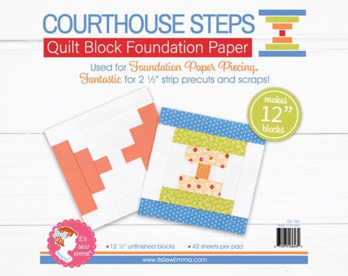Lori Holt Quilt Block Foundation Paper - Courthouse Steps - 12"