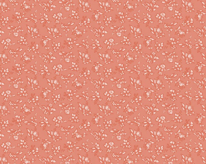 Tea with Bea for Riley Blake -  C10493 Posy Coral - 1/2 yd Increments, Cut Continuously OR Fat Quarter