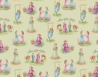 ANNE of GREEN GABLES by Riley Blake -  C10601 Life - Sage - 1/2 yd Increments or Fat Quarters, Cut Continuously