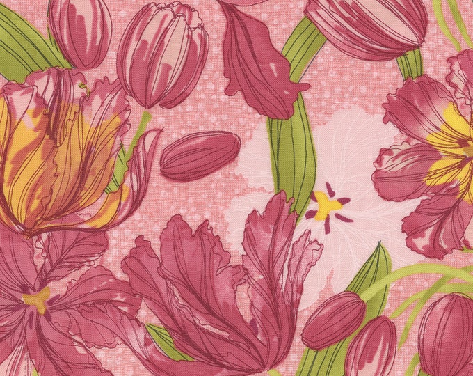 Tulip Tango by Robin Pickens for Moda -  48710-17 Tulips Princess - 1/2 yd Increments, Cut Continuously OR Fat Quarter