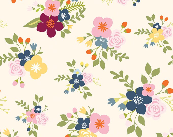 BLOOM & GROW by Simple Simon and Co. for Riley Blake -  C10110 Main Cream - 1/2 yd Increments, Cut Continuously OR Fat Quarter