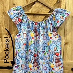 Disney dress flutter sleeve, Ratatouille anyone can cook ladies pockets dress ready to ship
