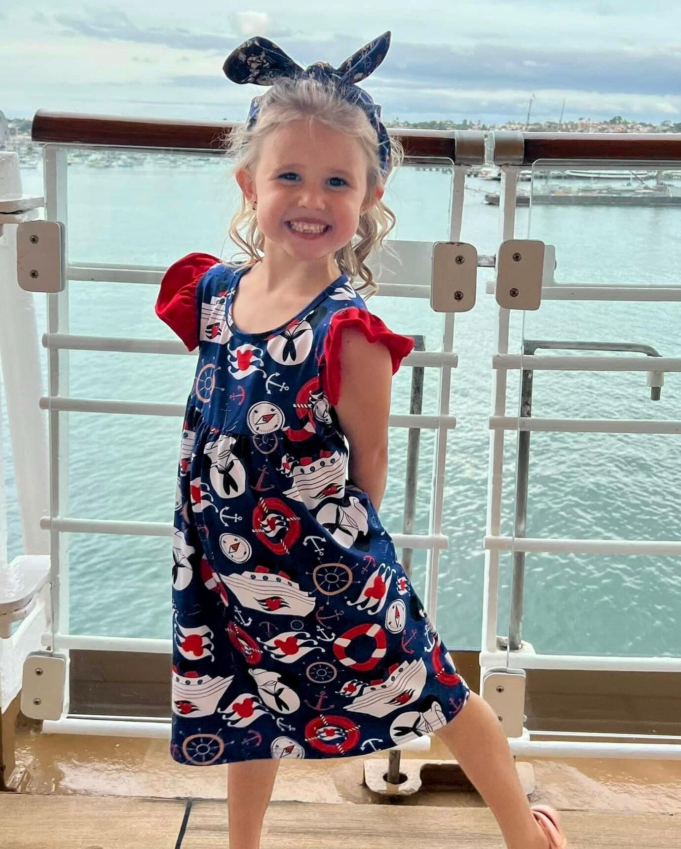 disney cruise line dress Disney Cruise Dress, Adult Size Nautical Print, Mommy and Me, Mickey Mouse and Minnie Cruise Ship Dress Anchor Family Outfits Ready to Ship